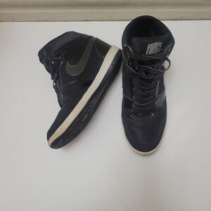 RARE Nike Air Force Sky High Hidden Wedge Shoes Women Size 9.5 Black 629746-001